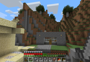 The outside wall now looks much more imposing.    No more dirt and ores.